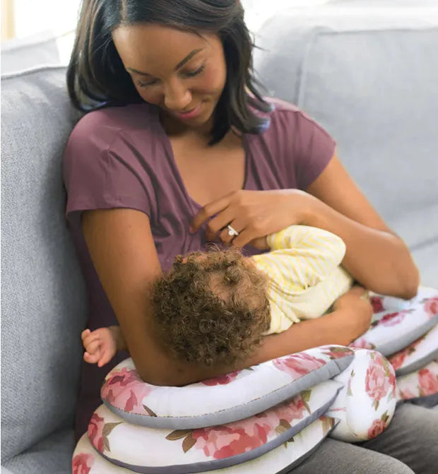 Infantino Elevate Adjustable Nursing Pillow Pink Floral - Me n Mommy To Be