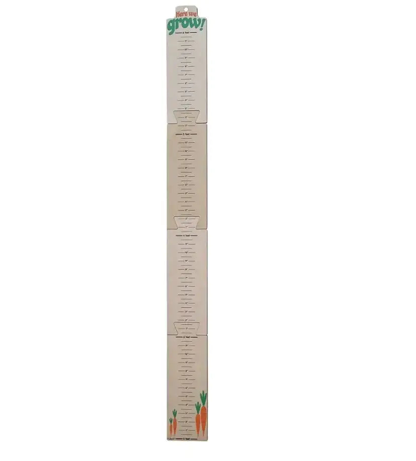 Kids wooden growth chart with carrots, height measurement for children and nursery decor