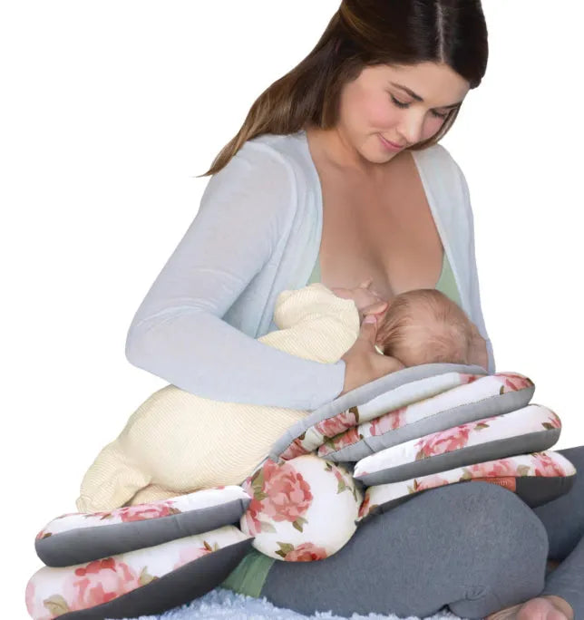 Infantino Elevate Adjustable Nursing Pillow Pink Floral - Me n Mommy To Be