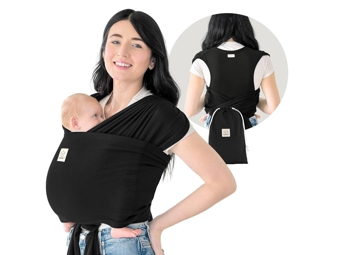 KeaBabies D-Lite Baby Wrap Carrier Black (up to 44lbs)