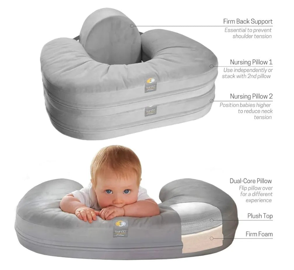 TwinGo Nurse & Lounge Pillow - Grey - Me n Mommy To Be