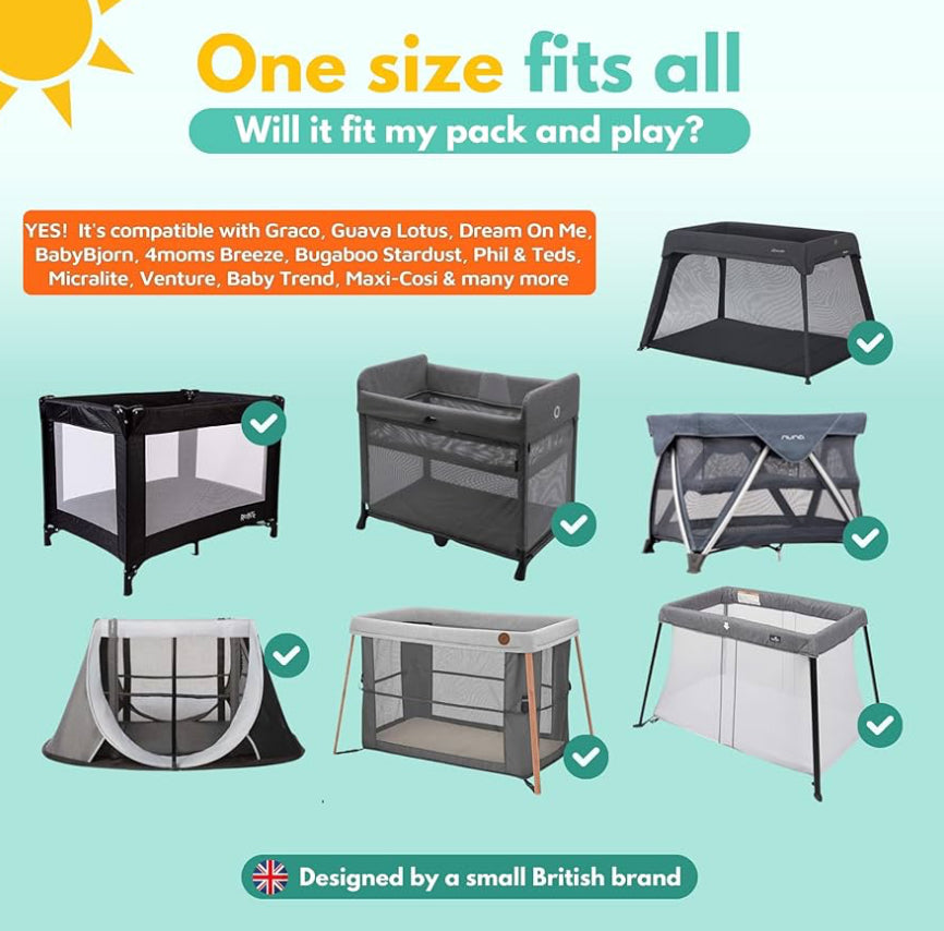 NEW SnoozeShade for Travel Cots & Pack 'n' Plays