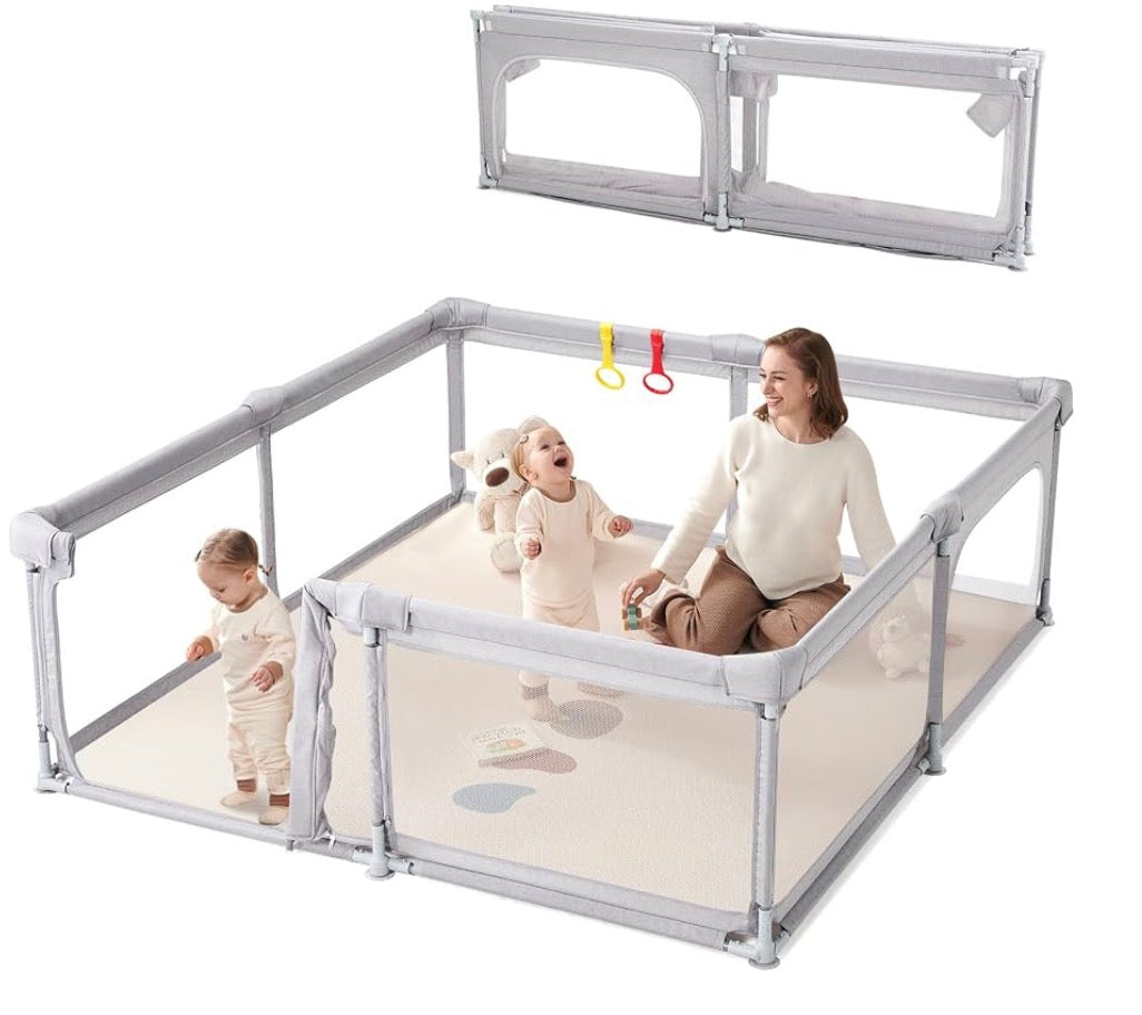 Cosola Foldable Playpen, Grey 78x70''