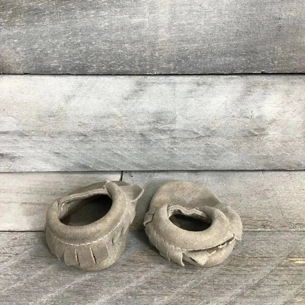 Freshly Picked Soft Sole Leather Hologram Iridescent Moccasins size 1c - Me 'n Mommy To Be