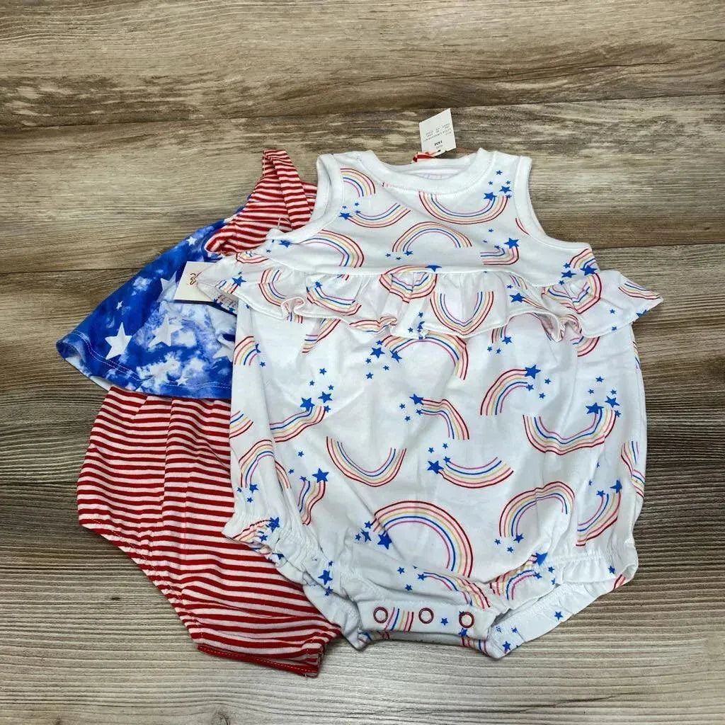 NEW Cat & Jack 2pk Rainbow Romper sz 18m - Me 'n Mommy To Be