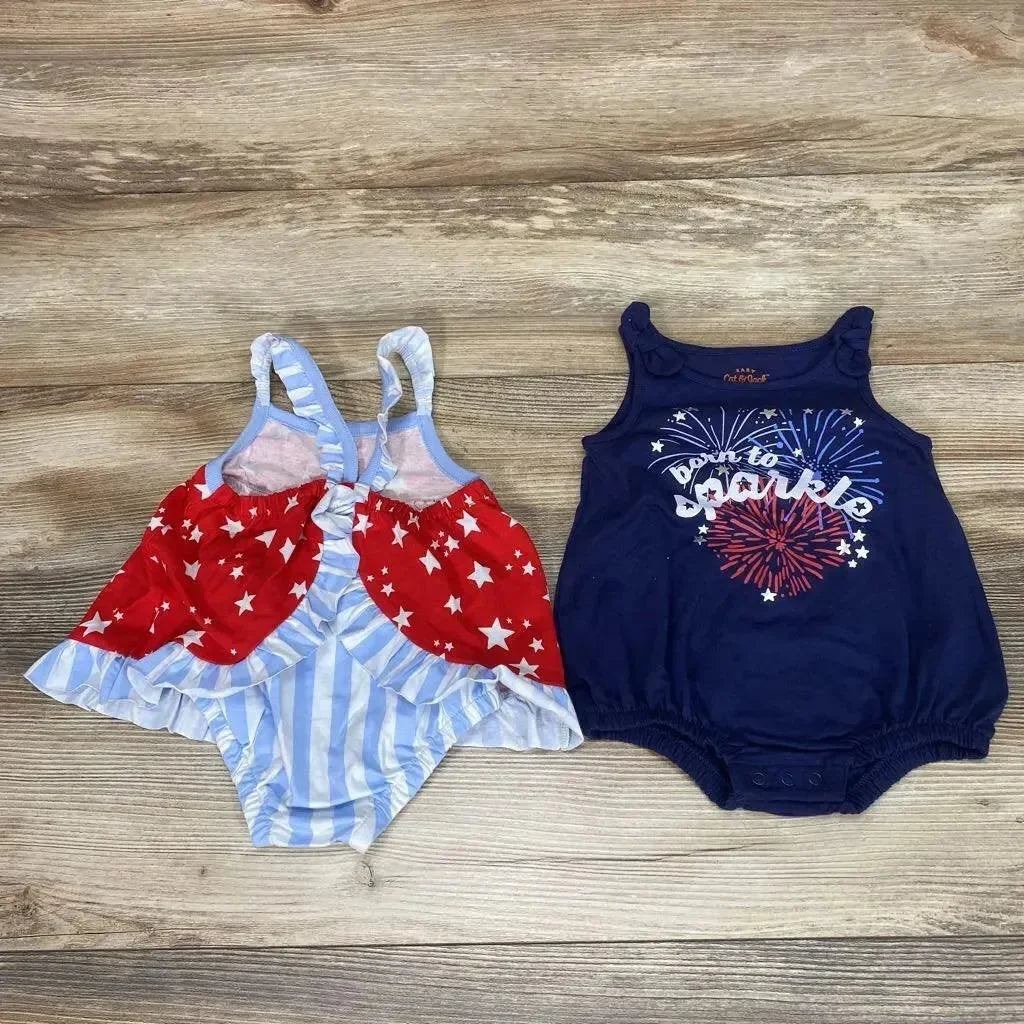NEW Cat & Jack 3pc Born To Sparkle Romper Set sz 3-6m - Me 'n Mommy To Be