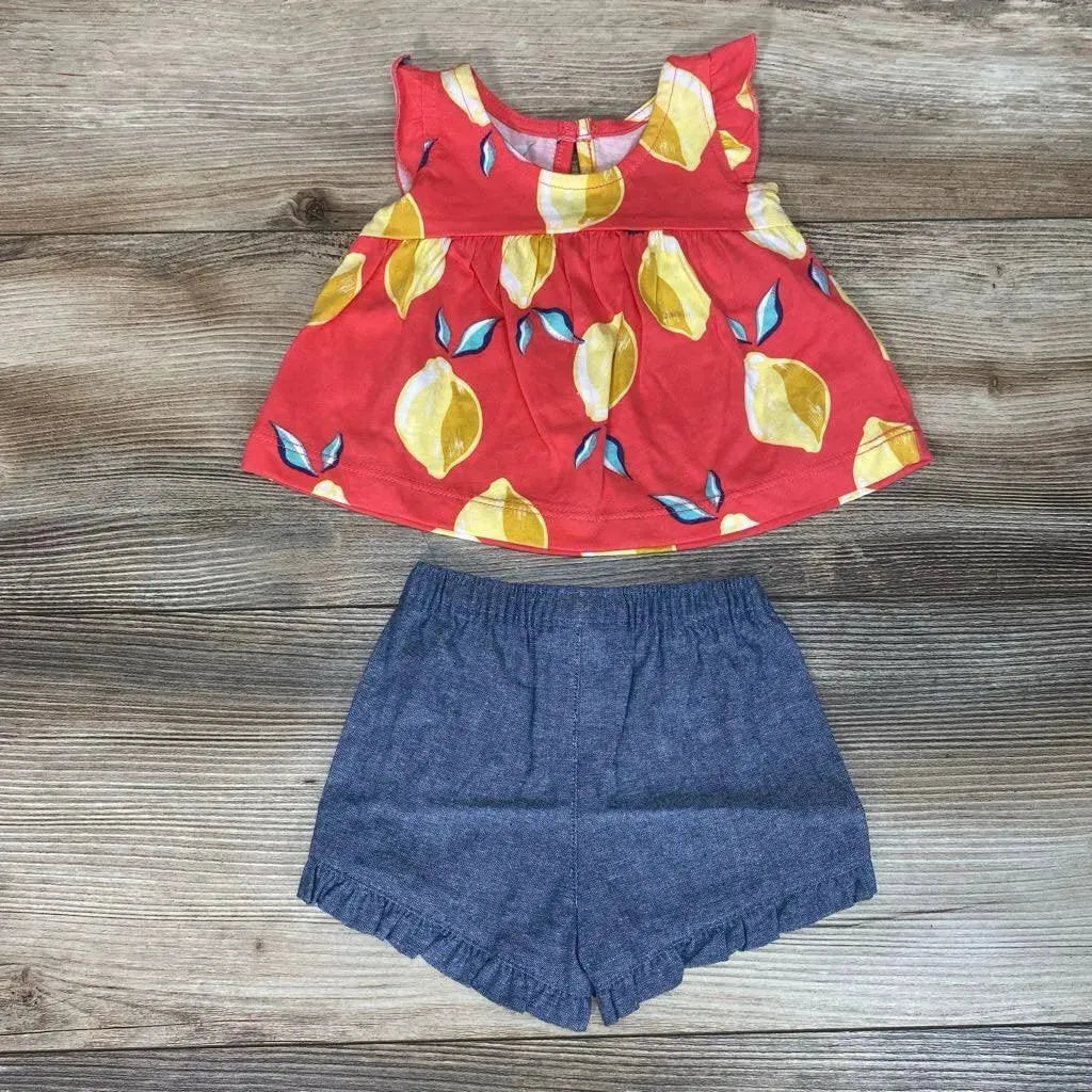 NEW Just One You 2pc Lemon Top & Chambray Shorts sz NB - Me 'n Mommy To Be