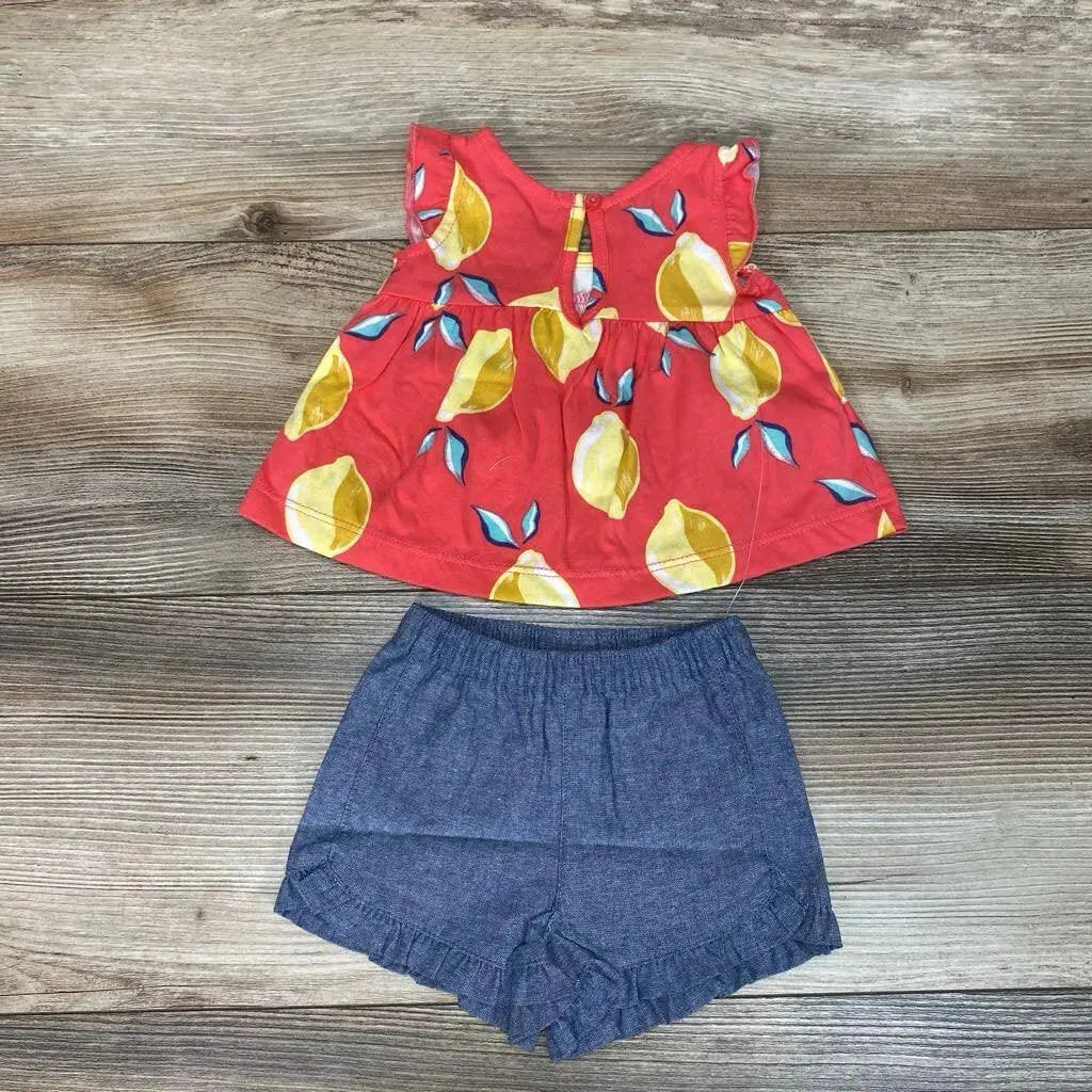 NEW Just One You 2pc Lemon Top & Chambray Shorts sz NB - Me 'n Mommy To Be