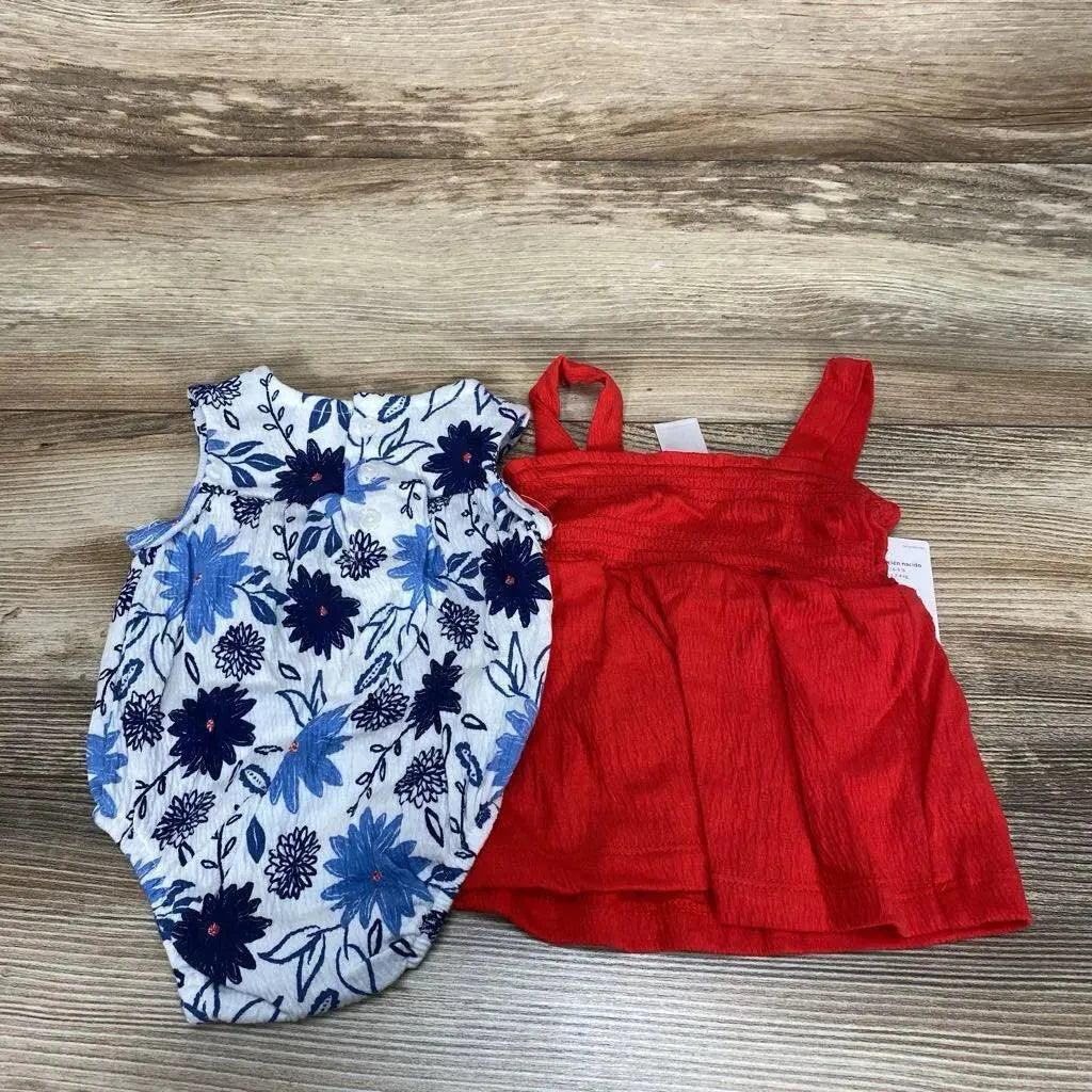 NEW Just One You 3pc Floral Romper Set sz NB - Me 'n Mommy To Be