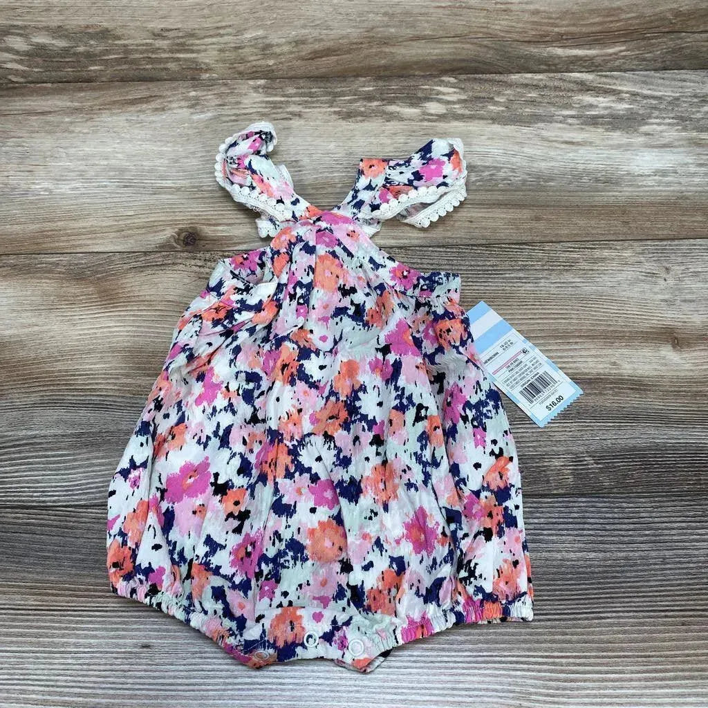 NEW Cat & Jack Floral Flutter Sleeve Romper sz NB - Me 'n Mommy To Be