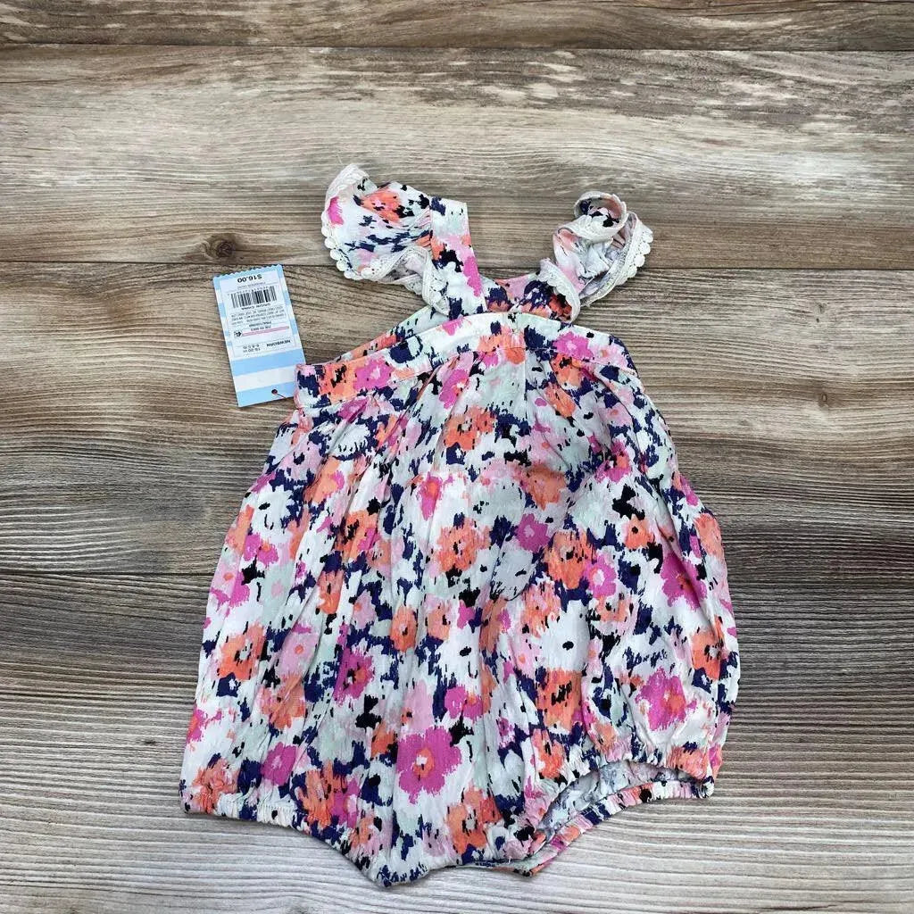 NEW Cat & Jack Floral Flutter Sleeve Romper sz NB - Me 'n Mommy To Be