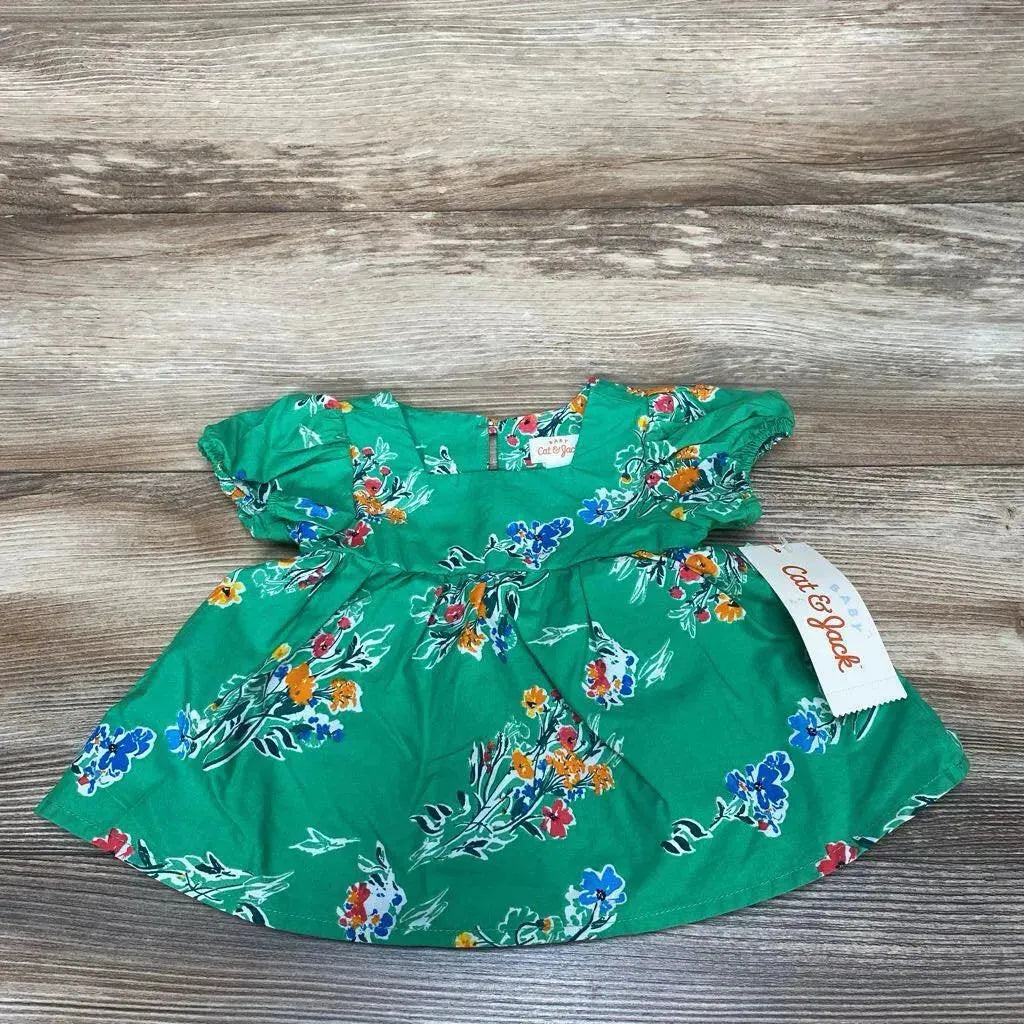 NEW Cat & Jack Floral Short Sleeve Dress sz Newborn - Me 'n Mommy To Be