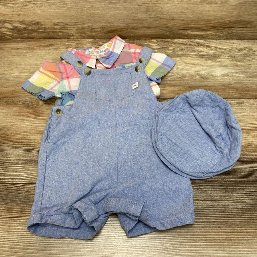 Tommy Bahama Preppy Chambray Shortall & Matching Hat Set sz 12m - Me 'n Mommy To Be