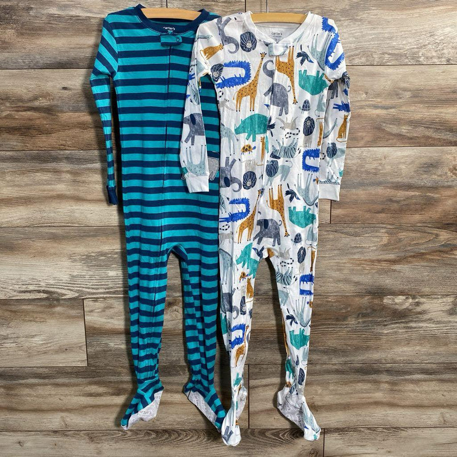 NEW Just One You 2pk Animals & Stripes Print Sleepers sz 5T - Me 'n Mommy To Be