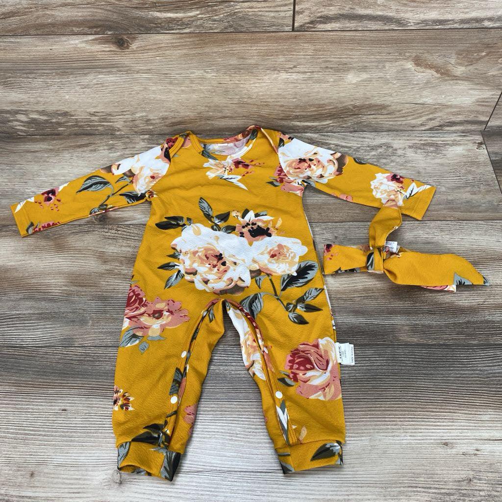 Shein Floral Romper & Headwrap Set sz 6-9m - Me 'n Mommy To Be