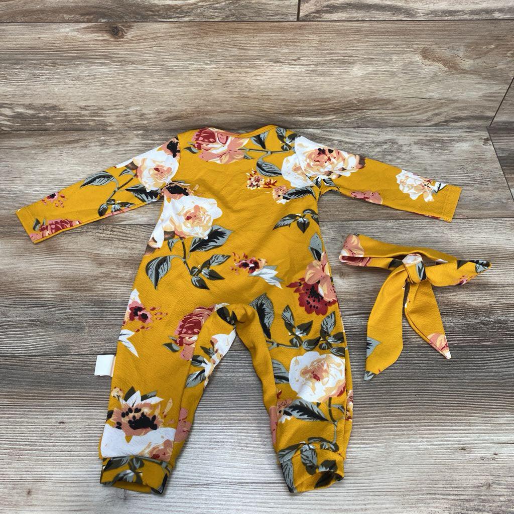 Shein Floral Romper & Headwrap Set sz 6-9m - Me 'n Mommy To Be