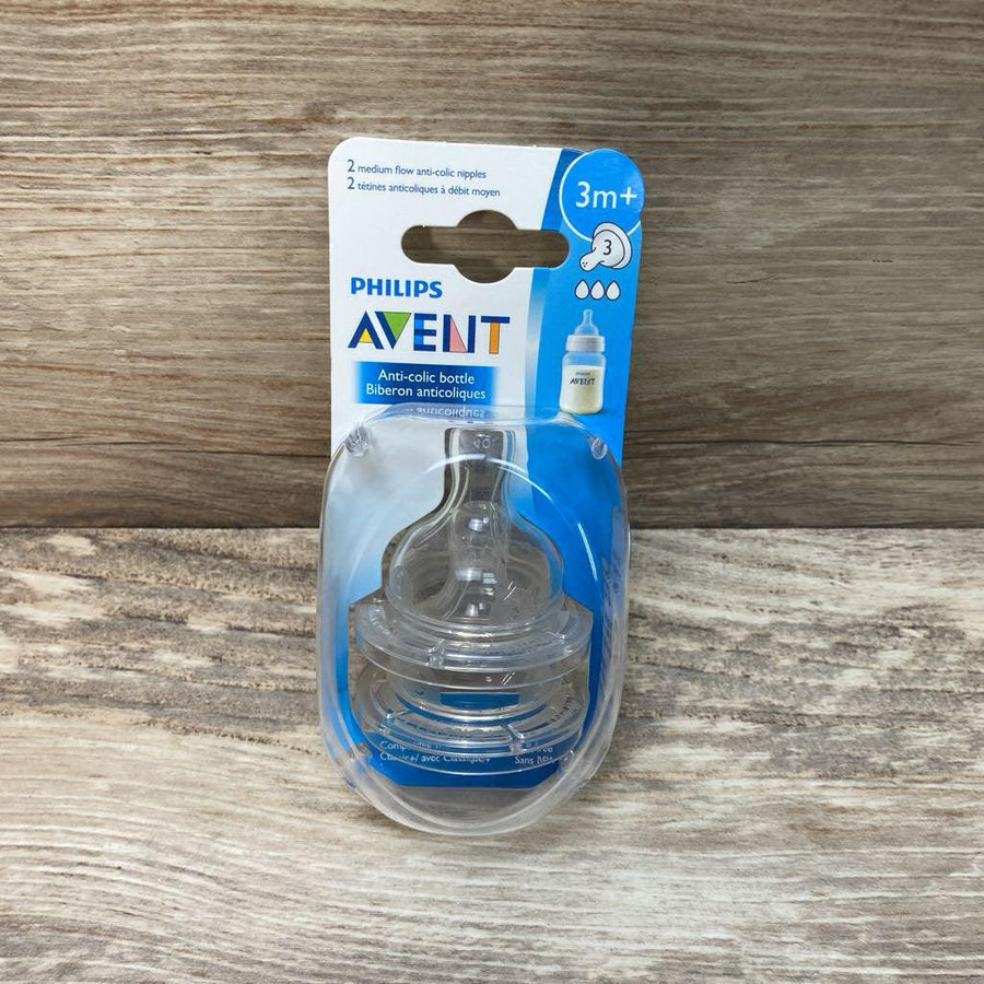 NEW Avent 2pk Anti-Colic Baby Bottle Nipple - Me 'n Mommy To Be