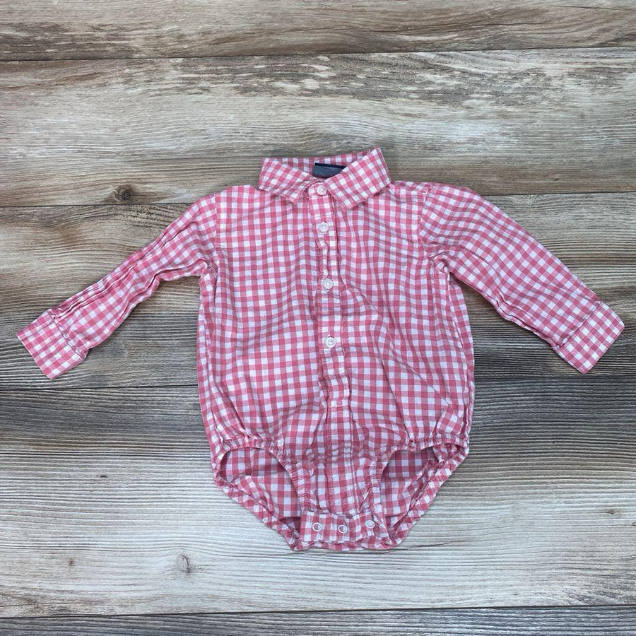 Children's Place Gingham Button-Up Bodysuit sz 9-12m - Me 'n Mommy To Be