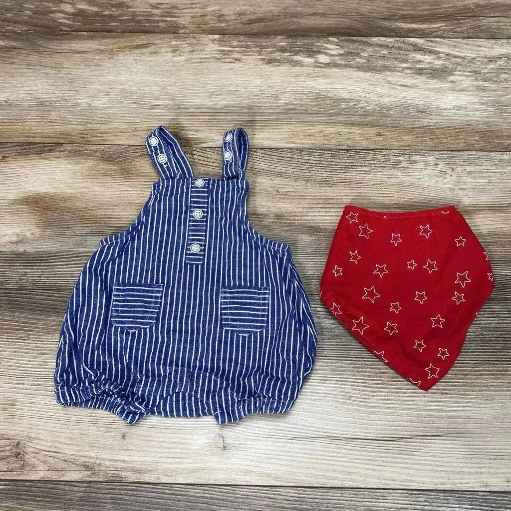 Cat & Jack Striped Romper & Star Bandana Bib sz 0-3m - Me 'n Mommy To Be