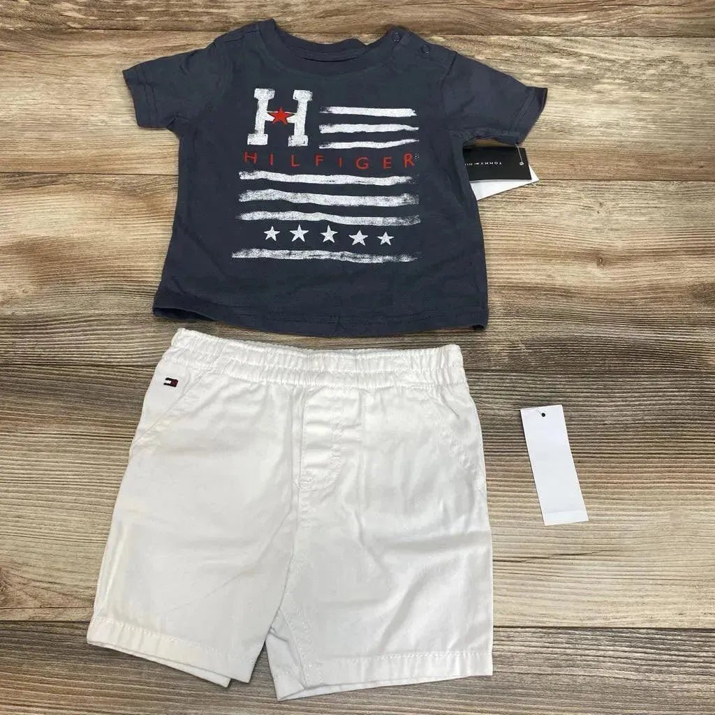 NEW Tommy Hilfiger Shirt & Shorts sz 6-9m - Me 'n Mommy To Be