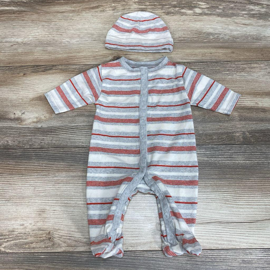 Ever & Ever 2pc Striped Sleeper & Hat sz PREEMIE - Me 'n Mommy To Be