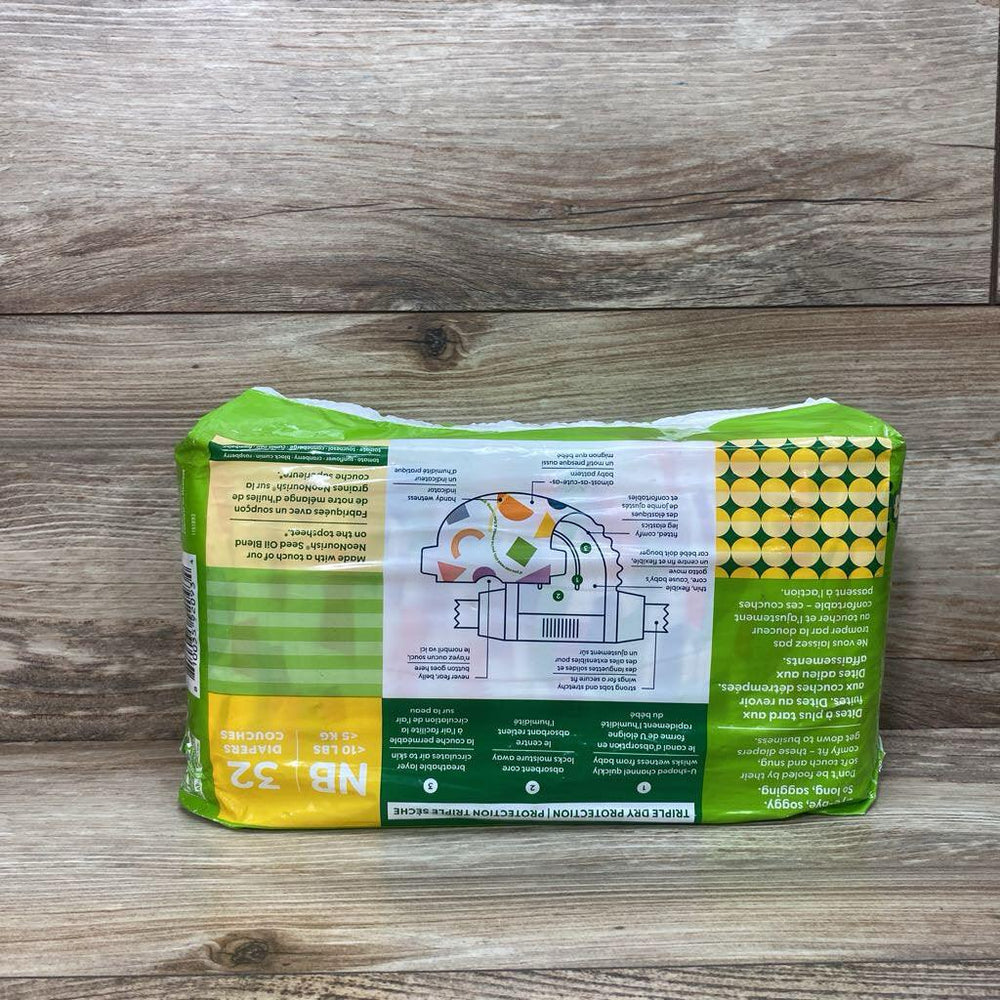 NEW Babyganics 32Ct Disposable Diapers sz NB - Me 'n Mommy To Be