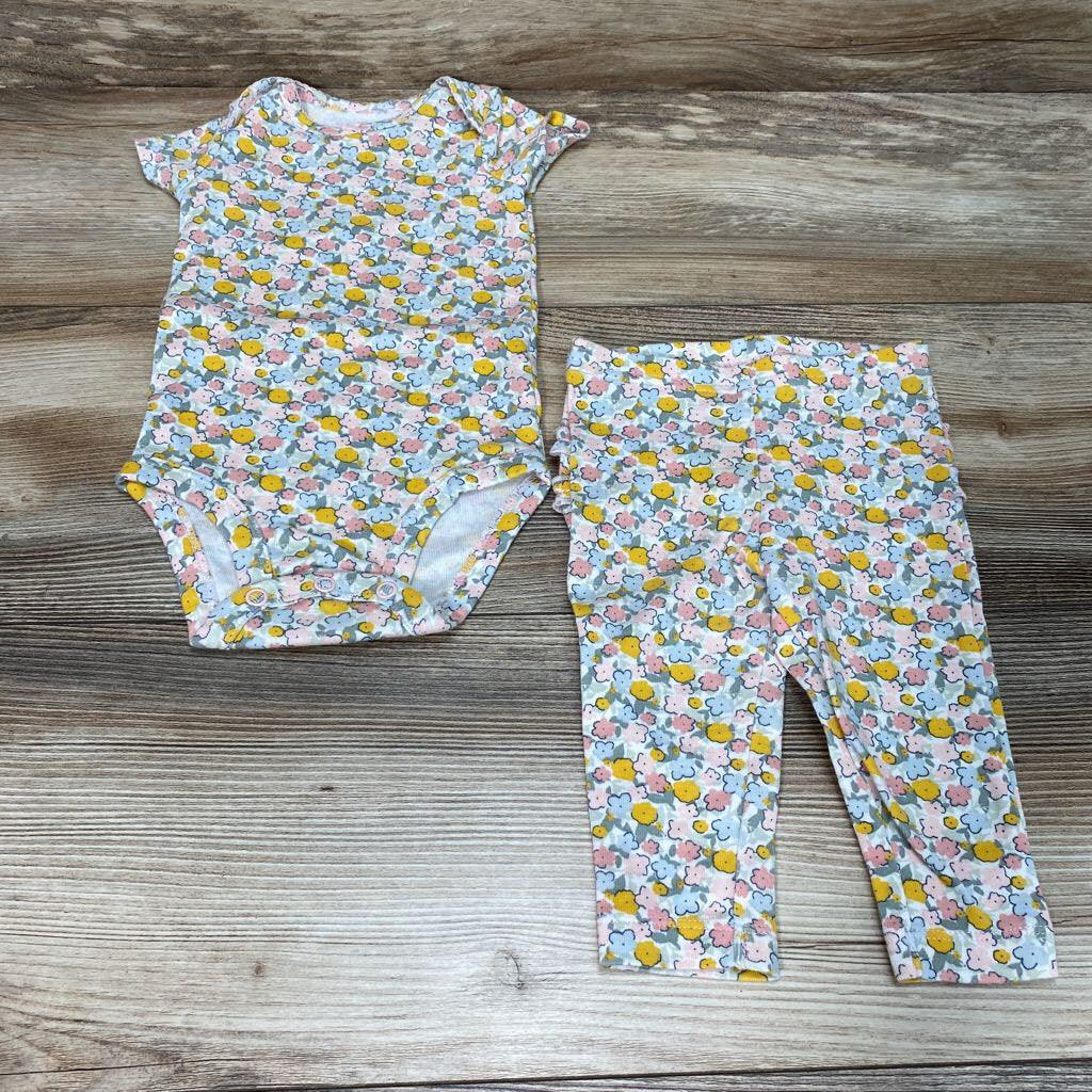 Just One You 2pc Floral Bodysuit & Pants sz 6m - Me 'n Mommy To Be