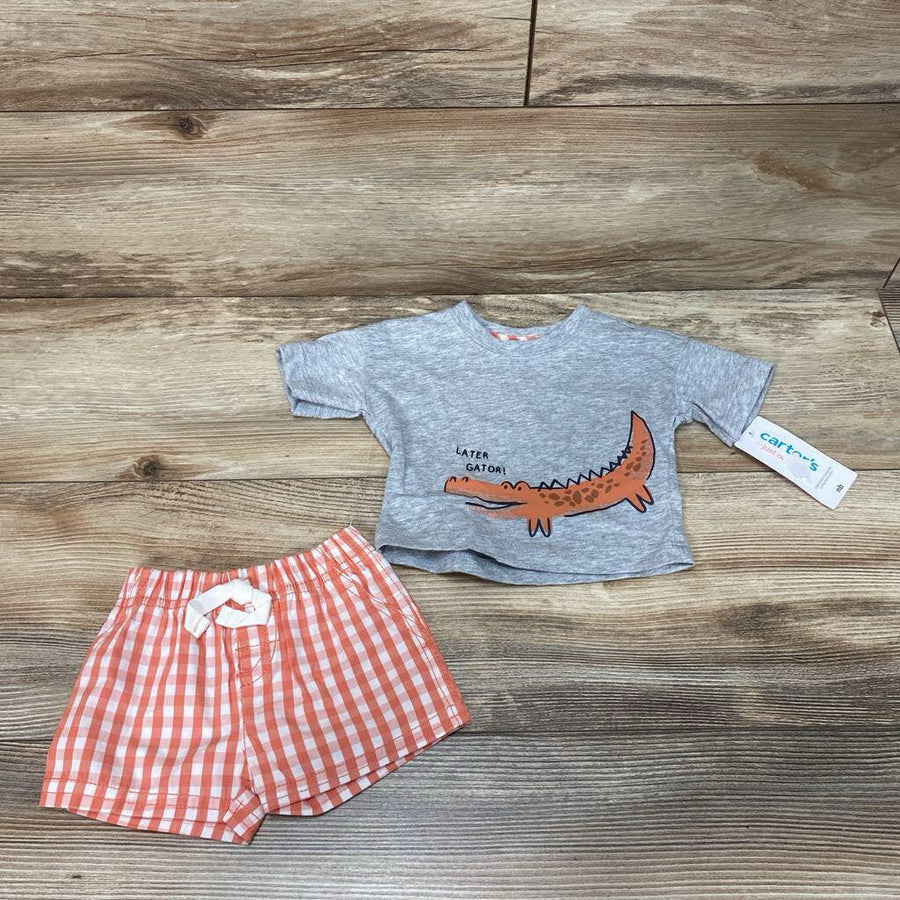 NEW Just One You 2pc Later Gator Shirt & Shorts sz NB - Me 'n Mommy To Be