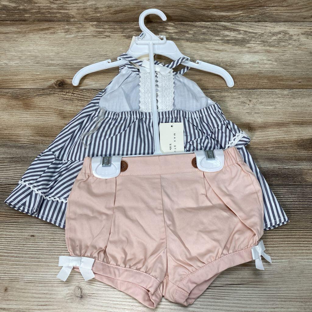 NEW Max Studio 3pc Striped Top & Shorts Set sz 12m - Me 'n Mommy To Be