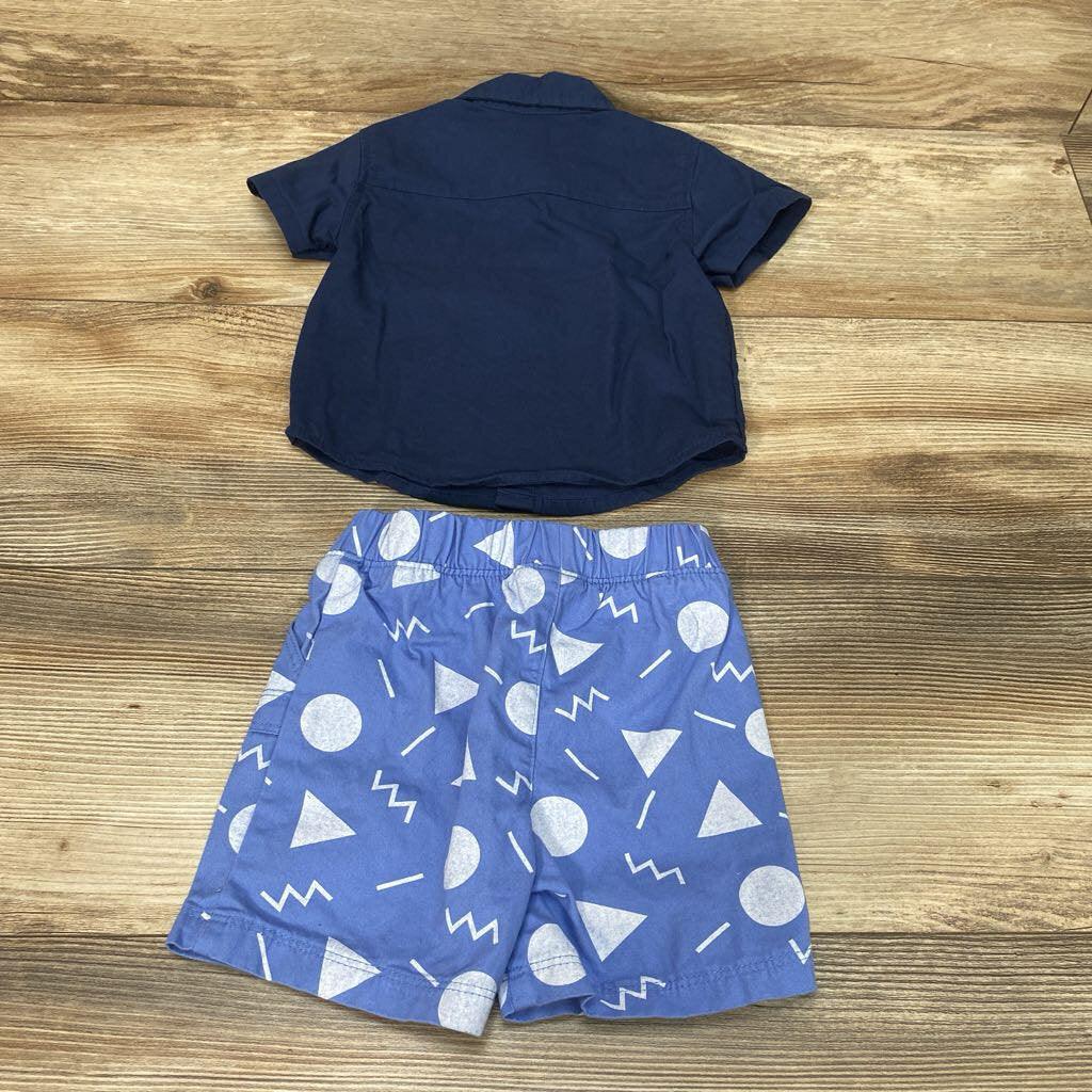 Wonder Nation 2pc Button-Up Shirt & Shorts sz 6-9m - Me 'n Mommy To Be