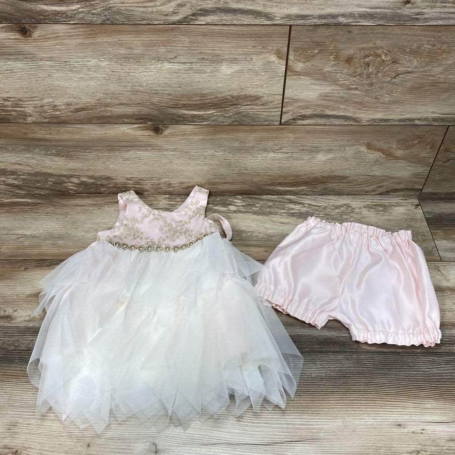 American Princess 2pc Lace Sleeveless Dress & Bloomers sz 24m - Me 'n Mommy To Be