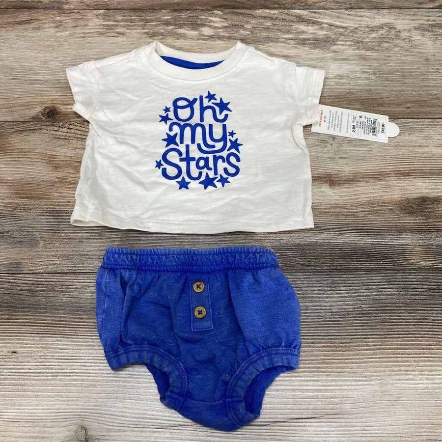 NEW Cat & Jack 2pc "Oh My Stars" Shirt & Bloomers Set sz 0-3m - Me 'n Mommy To Be
