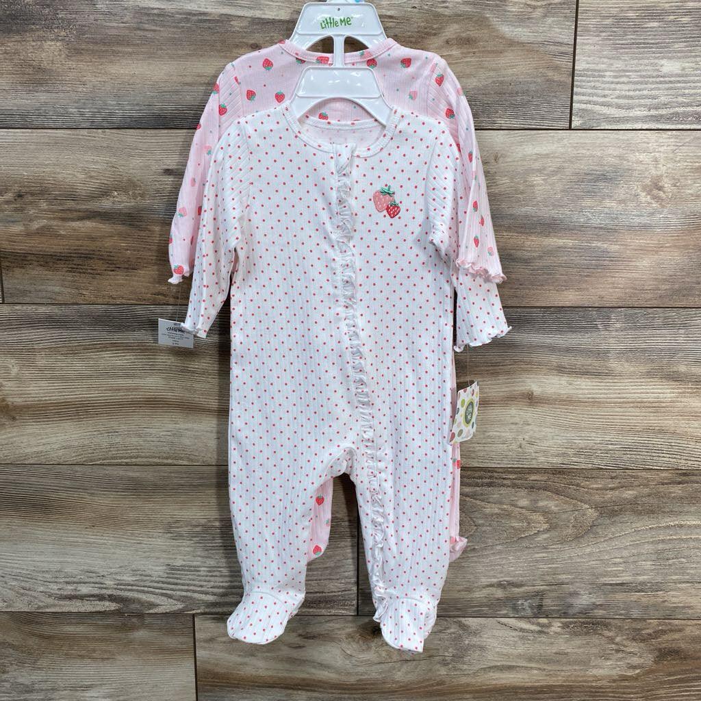 NEW Little Me 2pk Strawberry Sleepers sz 6m - Me 'n Mommy To Be