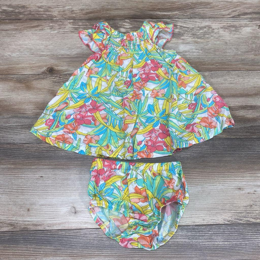 First Impressions 2pc Tropical Dress & Bloomers sz 12m - Me 'n Mommy To Be