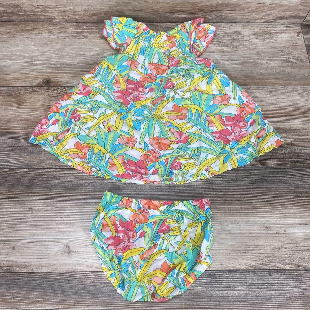 First Impressions 2pc Tropical Dress & Bloomers sz 12m - Me 'n Mommy To Be