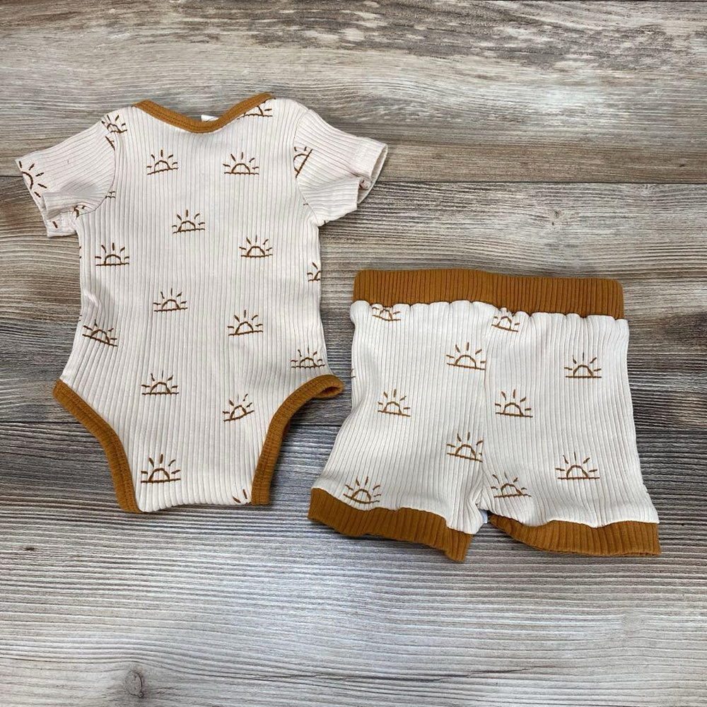 2pc Ribbed Bodysuit & Shorts sz 0-3m - Me 'n Mommy To Be