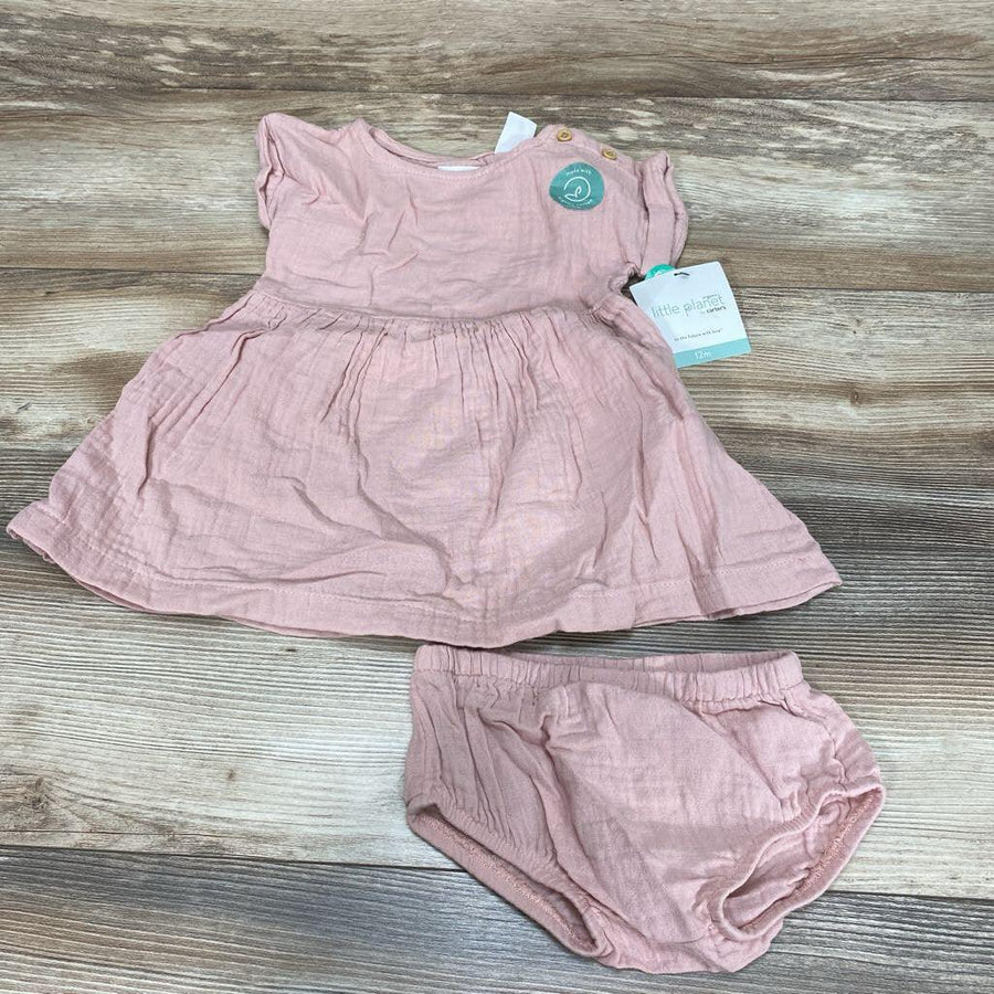 NEW Little Planet Organic 2Pc Muslin Dress & Bloomers sz 12m - Me 'n Mommy To Be
