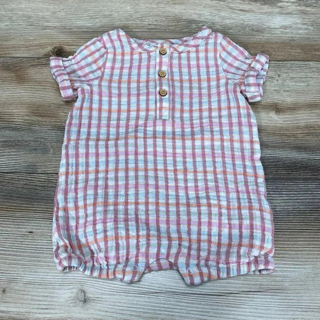 Cat & Jack Plaid Shortie Romper sz 6-9m - Me 'n Mommy To Be
