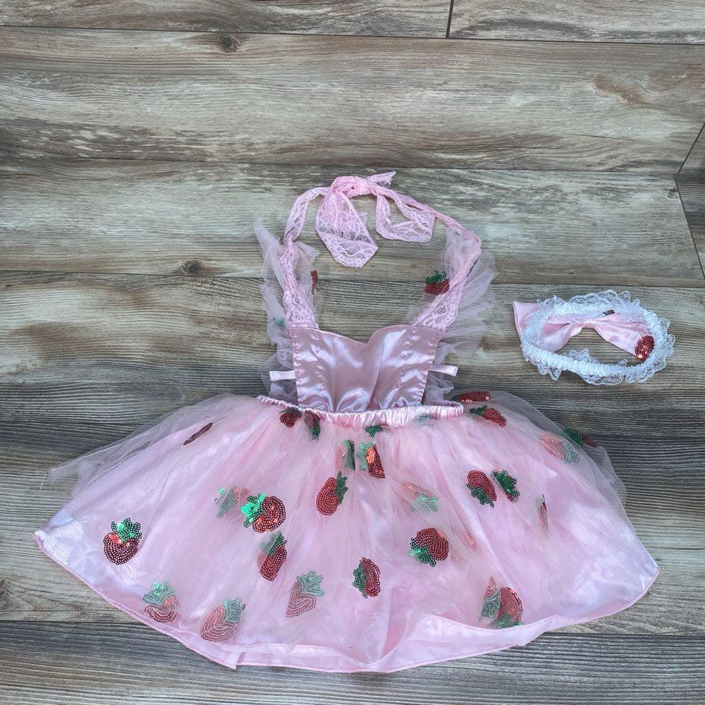 2pc Strawberry Pinafore Dress & Headband sz 9-12m - Me 'n Mommy To Be