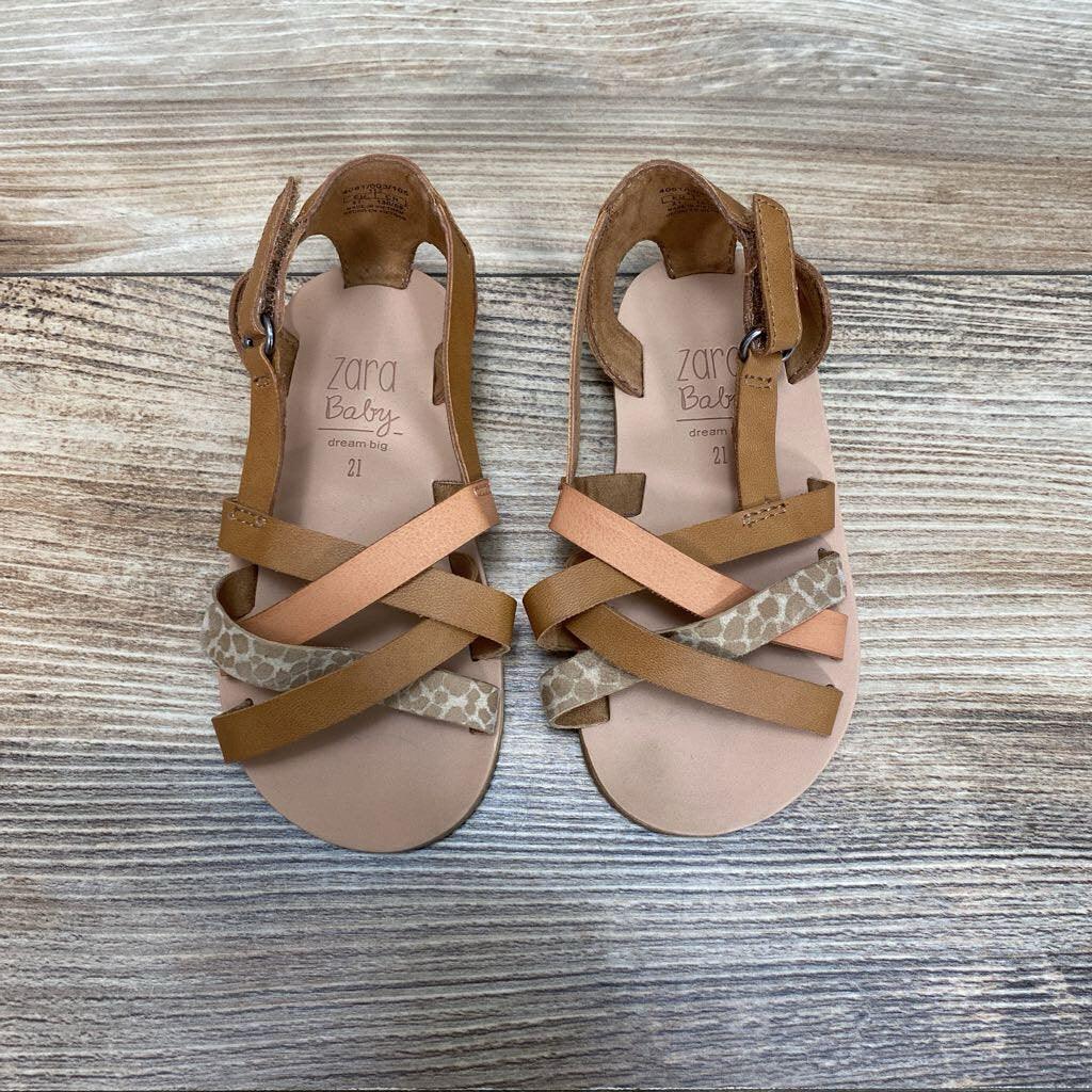 Zara Leather Strappy Sandals sz 5c - Me 'n Mommy To Be