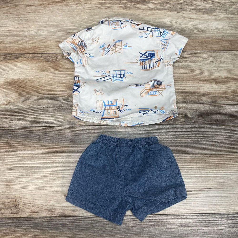 Carter's 2pc Beach Button-Up Shirt & Shorts sz NB - Me 'n Mommy To Be