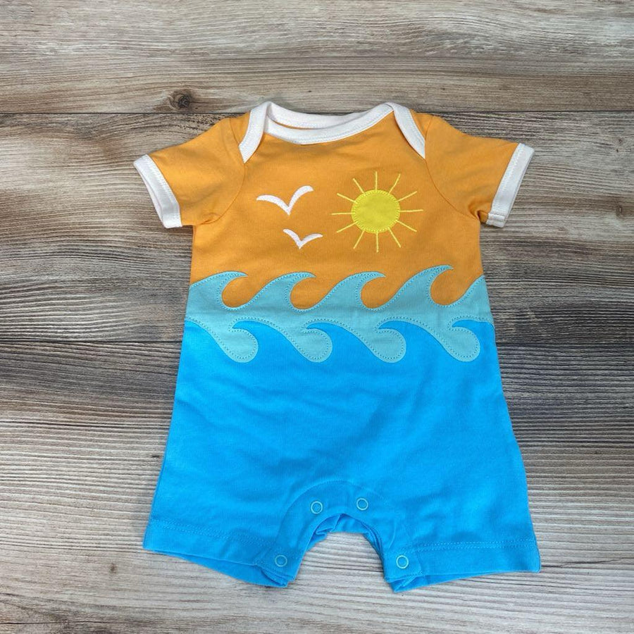 NEW Cat & Jack Seascape Applique Romper sz NB - Me 'n Mommy To Be