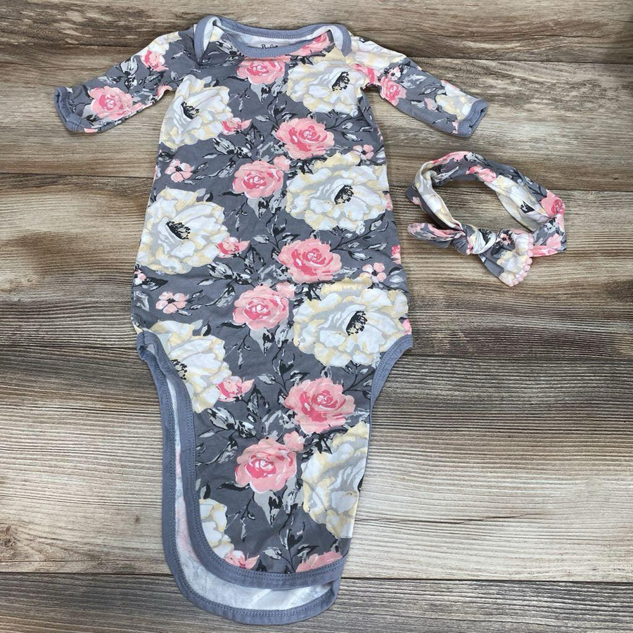 Baby Essentials Floral Knot Gown & Headband sz 3m - Me 'n Mommy To Be