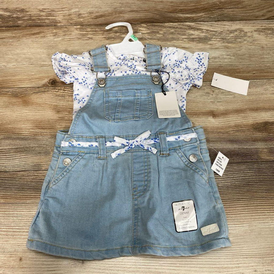 NEW 7 For All Mankind 2pc Denim Skirtall Set sz 18m - Me 'n Mommy To Be