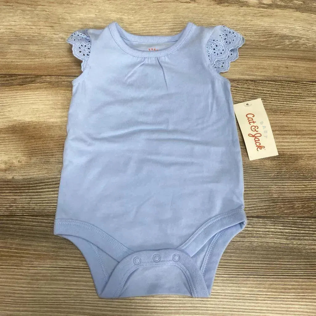 NEW Cat & Jack Eyelet Sleeve Bodysuit sz 0-3m - Me 'n Mommy To Be