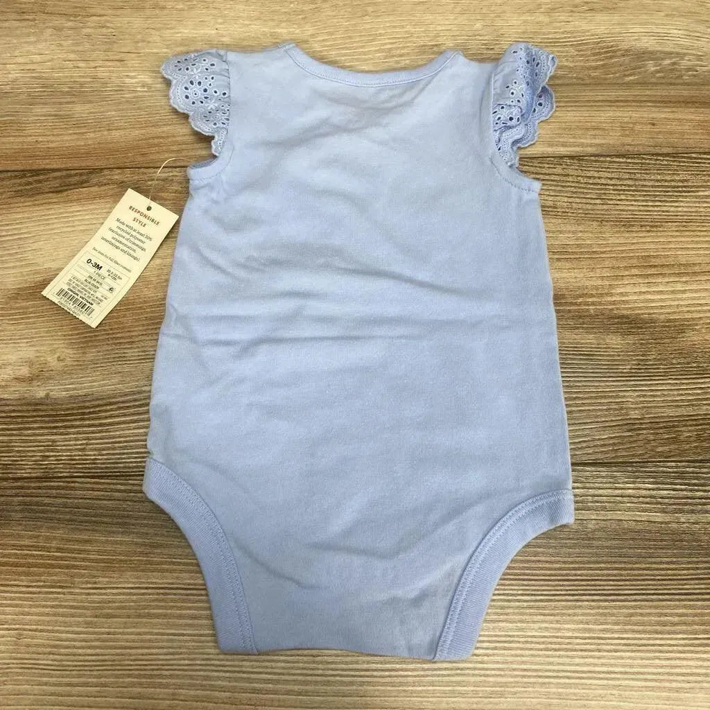 NEW Cat & Jack Eyelet Sleeve Bodysuit sz 0-3m - Me 'n Mommy To Be