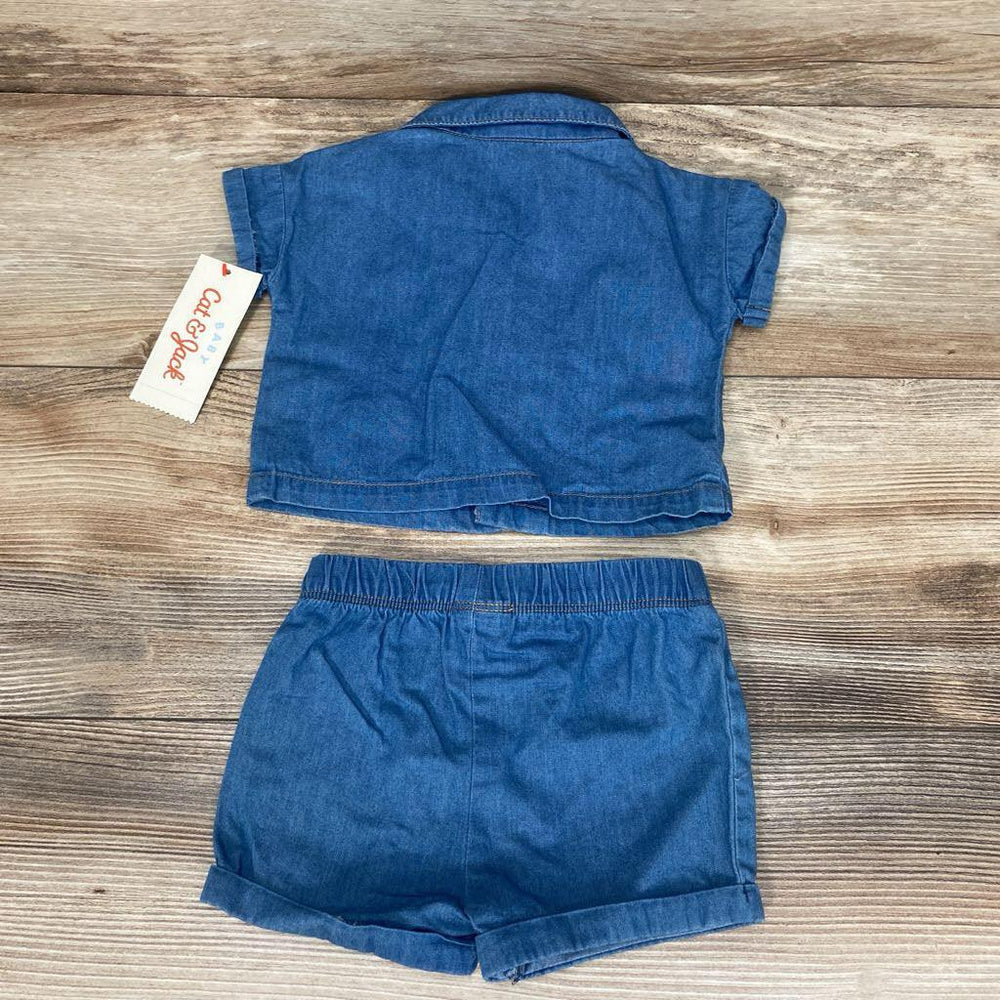 NEW Cat & Jack 2pc Chambray Button-Up & Shorts sz 0-3m - Me 'n Mommy To Be