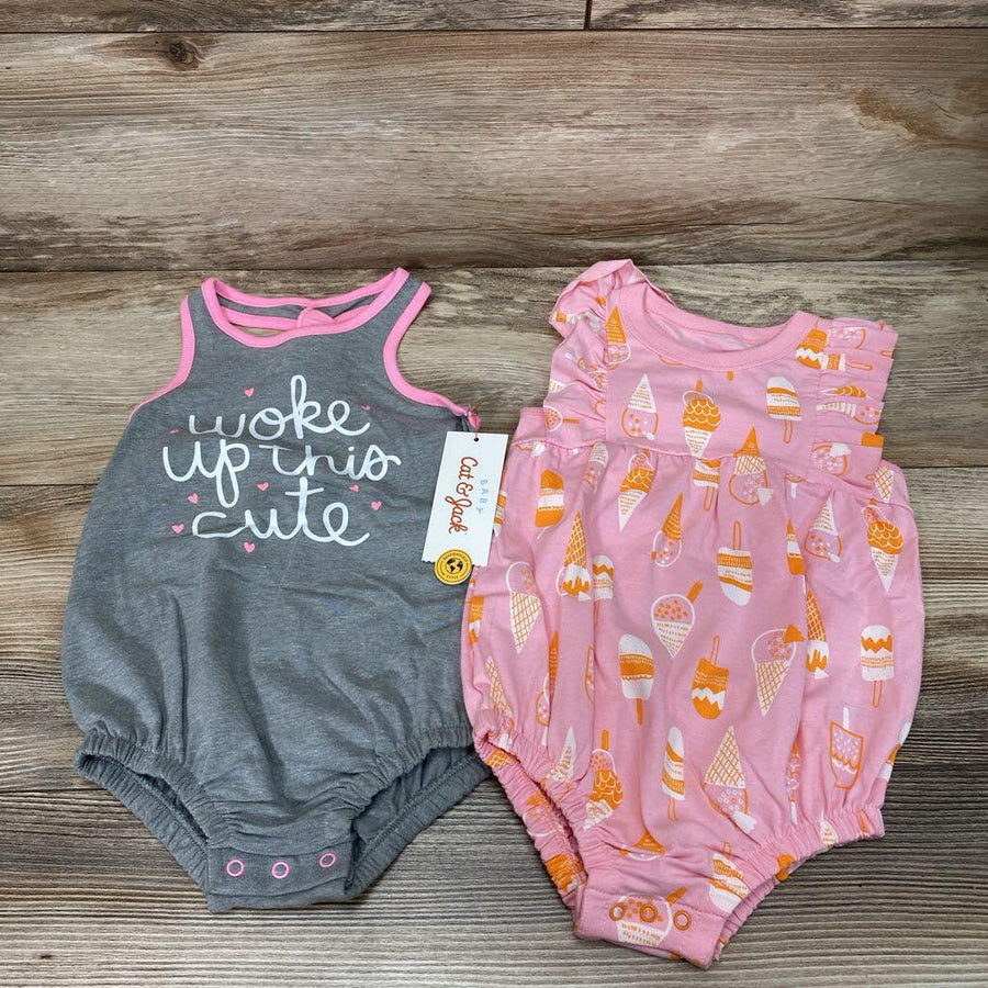 NEW Cat & Jack 2pk Rompers sz 18m - Me 'n Mommy To Be