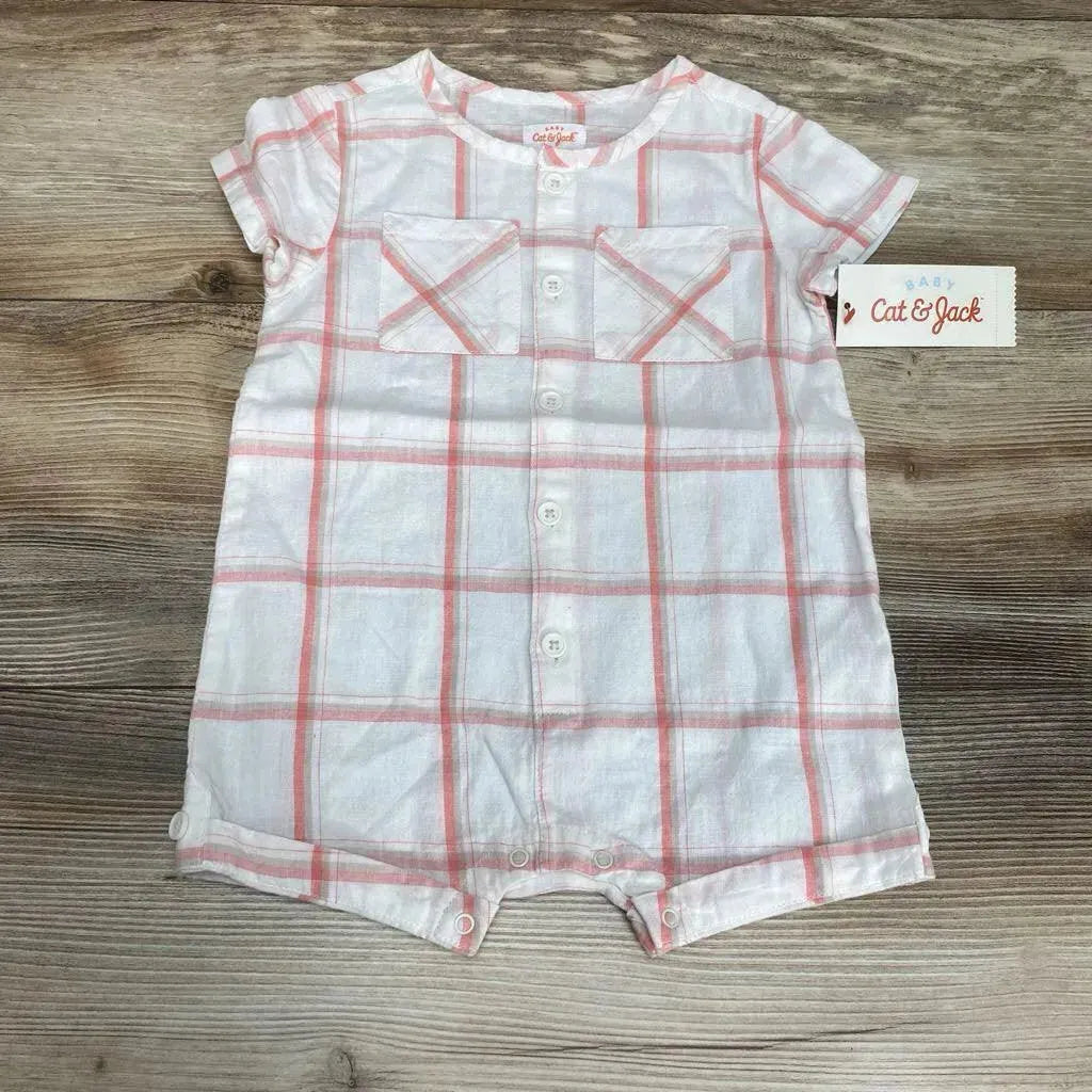 NEW Cat & Jack Plaid Shortie Romper sz 6-9m - Me 'n Mommy To Be
