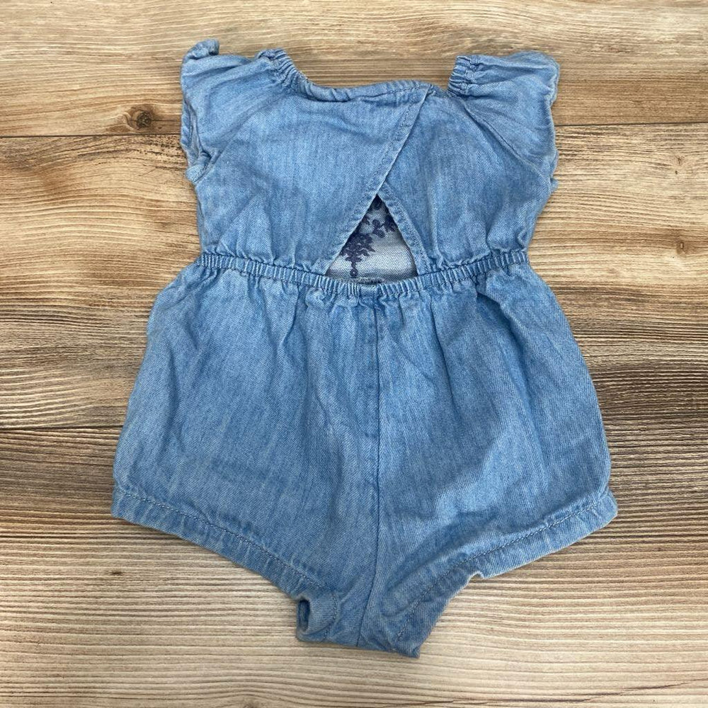 Old Navy Chambray Embroidered Romper sz 3-6m - Me 'n Mommy To Be